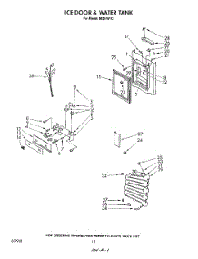 12 - Ice Door And Water Tank parts for Whirlpool Refrigerator 8624W1C / from AppliancePartsPros.com