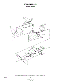 14 - Ice Dispenser parts for Whirlpool Refrigerator 8624W1C / from AppliancePartsPros.com
