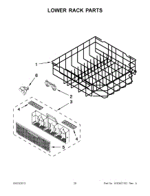 10 - Lower Rack Parts parts for Whirlpool Dishwasher 7WDF530PAYM5 / from AppliancePartsPros.com