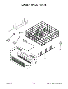 10 - Lower Rack Parts parts for Whirlpool Dishwasher 7WDT770PAYW4 / from AppliancePartsPros.com