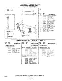 10 - Miscellaneous , Literature And Optional parts for Whirlpool Washer 9CA2000XMW0 / from AppliancePartsPros.com
