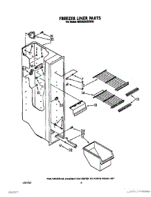 04 - Freezer Liner parts for Whirlpool Refrigerator 8ED20ZKXXN00 / from AppliancePartsPros.com