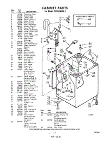 05 - Cabinet parts for Whirlpool Washer 9CFA2000W3 / from AppliancePartsPros.com