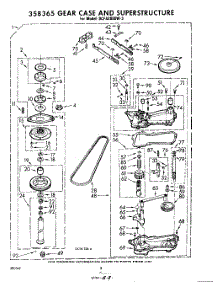 08 - 358365 Gear Case And Superstructure parts for Whirlpool Washer 9CFA2000W3 / from AppliancePartsPros.com