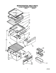 03 - Refrigerator Shelf parts for Whirlpool Refrigerator 8ED22DQXAN01 / from AppliancePartsPros.com
