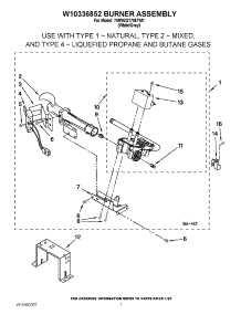 04 - W10336852 Burner Assembly parts for Whirlpool Dryer 7MWGD1705YM1 / from AppliancePartsPros.com