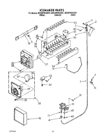 12 - Icemaker, Lit / Optional parts for Whirlpool Refrigerator 8ED22PWXAN01 / from AppliancePartsPros.com