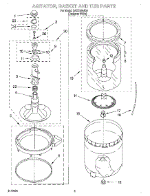 03 - Agitator, Basket And Tub parts for Whirlpool Washer 95LEGB5 / from AppliancePartsPros.com