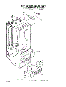 03 - Refrigerator Liner parts for Whirlpool Refrigerator 8ED22PWXXN00 / from AppliancePartsPros.com