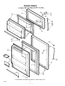 10 - Door parts for Whirlpool Refrigerator 9EET151JTWR2 / from AppliancePartsPros.com