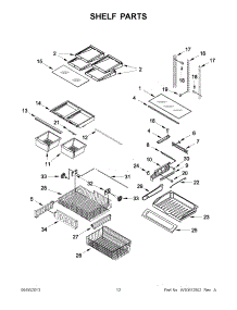 06 - Shelf Parts parts for Whirlpool Refrigerator 5GFC20PRAW00 / from AppliancePartsPros.com