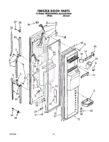 08 - Freezer Door parts for Whirlpool Refrigerator 8ED25DQXAN00 / from AppliancePartsPros.com