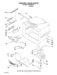 02 - Freezer Liner Parts parts for Whirlpool Refrigerator 5GFC20PRYA0 / from AppliancePartsPros.com