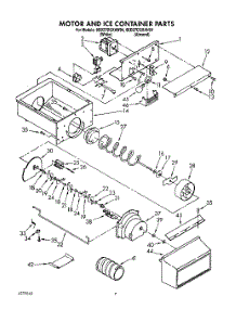 05 - Motor And Ice Container parts for Whirlpool Refrigerator 8ED27DQXAN04 / from AppliancePartsPros.com