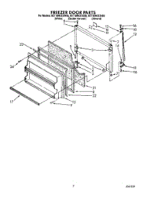 06 - Freezer Door parts for Whirlpool Refrigerator 8ET18NKXXG00 / from AppliancePartsPros.com