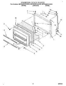 05 - Freezer Door parts for Whirlpool Refrigerator 8ET20NKXAG00 / from AppliancePartsPros.com