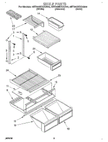 04 - Shelf parts for Whirlpool Refrigerator 8ET20NKXAN00 / from AppliancePartsPros.com