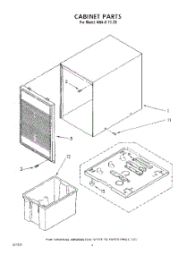 04 - Cabinet parts for Whirlpool Dehumidifier AHA01220 / from AppliancePartsPros.com