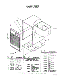 03 - Section parts for Whirlpool Dehumidifier AHA01520 / from AppliancePartsPros.com