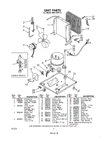 02 - Section parts for Whirlpool Dehumidifier AHA02022 / from AppliancePartsPros.com