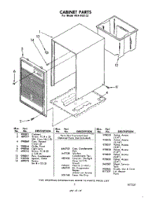 03 - Section parts for Whirlpool Dehumidifier AHA02022 / from AppliancePartsPros.com