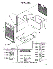 03 - Section parts for Whirlpool Dehumidifier AHA03020 / from AppliancePartsPros.com