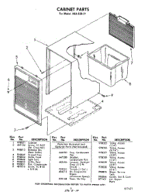 03 - Section parts for Whirlpool Dehumidifier AHA03021 / from AppliancePartsPros.com
