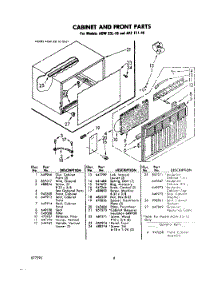 06 - Cabinet And Front parts for Whirlpool Air Conditioner AKFE1140 / from AppliancePartsPros.com