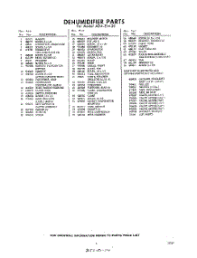 03 - Section parts for Whirlpool Dehumidifier ADAE1420 / from AppliancePartsPros.com