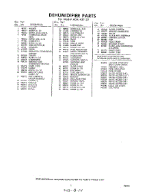 03 - Section parts for Whirlpool Dehumidifier ADAH2722 / from AppliancePartsPros.com