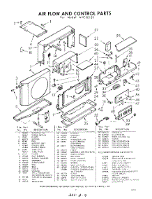 03 - Section parts for Whirlpool Air Conditioner AVC10220 / from AppliancePartsPros.com