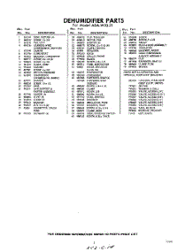 03 - Section parts for Whirlpool Dehumidifier ADAW2021 / from AppliancePartsPros.com