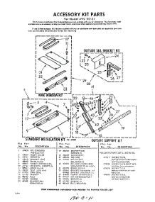 04 - Section parts for Whirlpool Air Conditioner AVC11221 / from AppliancePartsPros.com