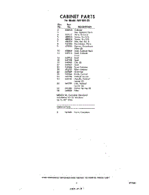 03 - Section parts for Whirlpool Air Conditioner AHFE0820 / from AppliancePartsPros.com