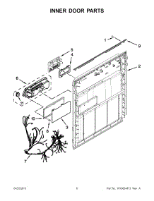 03 - Inner Door Parts parts for Whirlpool Dishwasher ADB1400PYD2 / from AppliancePartsPros.com