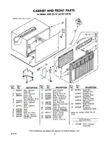 06 - Cabinet And Front parts for Whirlpool Air Conditioner ALFE0940 / from AppliancePartsPros.com