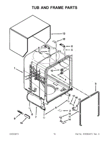 05 - Tub And Frame Parts parts for Whirlpool Dishwasher ADB1400PYW2 / from AppliancePartsPros.com