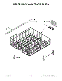 09 - Upper Rack And Track Parts parts for Whirlpool Dishwasher ADB1400PYW2 / from AppliancePartsPros.com