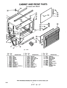 04 - Cabinet And Front parts for Whirlpool Air Conditioner AWL22033 / from AppliancePartsPros.com