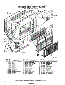04 - Cabinet And Front parts for Whirlpool Air Conditioner AWL22130 / from AppliancePartsPros.com