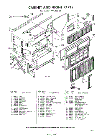05 - Cabinet And Front parts for Whirlpool Air Conditioner AWL23031 / from AppliancePartsPros.com