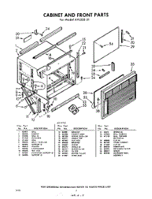 02 - Section parts for Whirlpool Air Conditioner AVL22031 / from AppliancePartsPros.com
