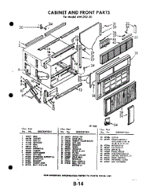 05 - Cabinet And Front parts for Whirlpool Air Conditioner AWL23230 / from AppliancePartsPros.com