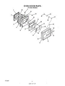 05 - Oven Door parts for Whirlpool Oven B9308B4 / from AppliancePartsPros.com
