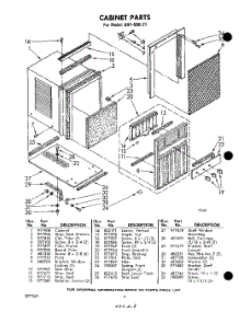 04 - Section parts for Whirlpool Air Conditioner AHFS6021 / from AppliancePartsPros.com