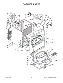 02 - Cabinet Parts parts for Whirlpool Dryer 7EWED1705YM1 / from AppliancePartsPros.com