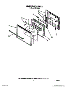 03 - Oven Door parts for Whirlpool Oven BES430WB0 / from AppliancePartsPros.com