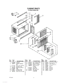 06 - Cabinet parts for Whirlpool Air Conditioner BJSSAC1000 / from AppliancePartsPros.com