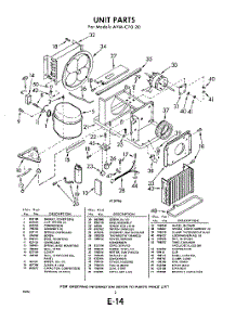 02 - Section parts for Whirlpool Air Conditioner AVMC7020 / from AppliancePartsPros.com