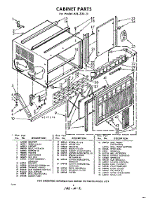 02 - Cabinet parts for Whirlpool Air Conditioner AXL23031 / from AppliancePartsPros.com